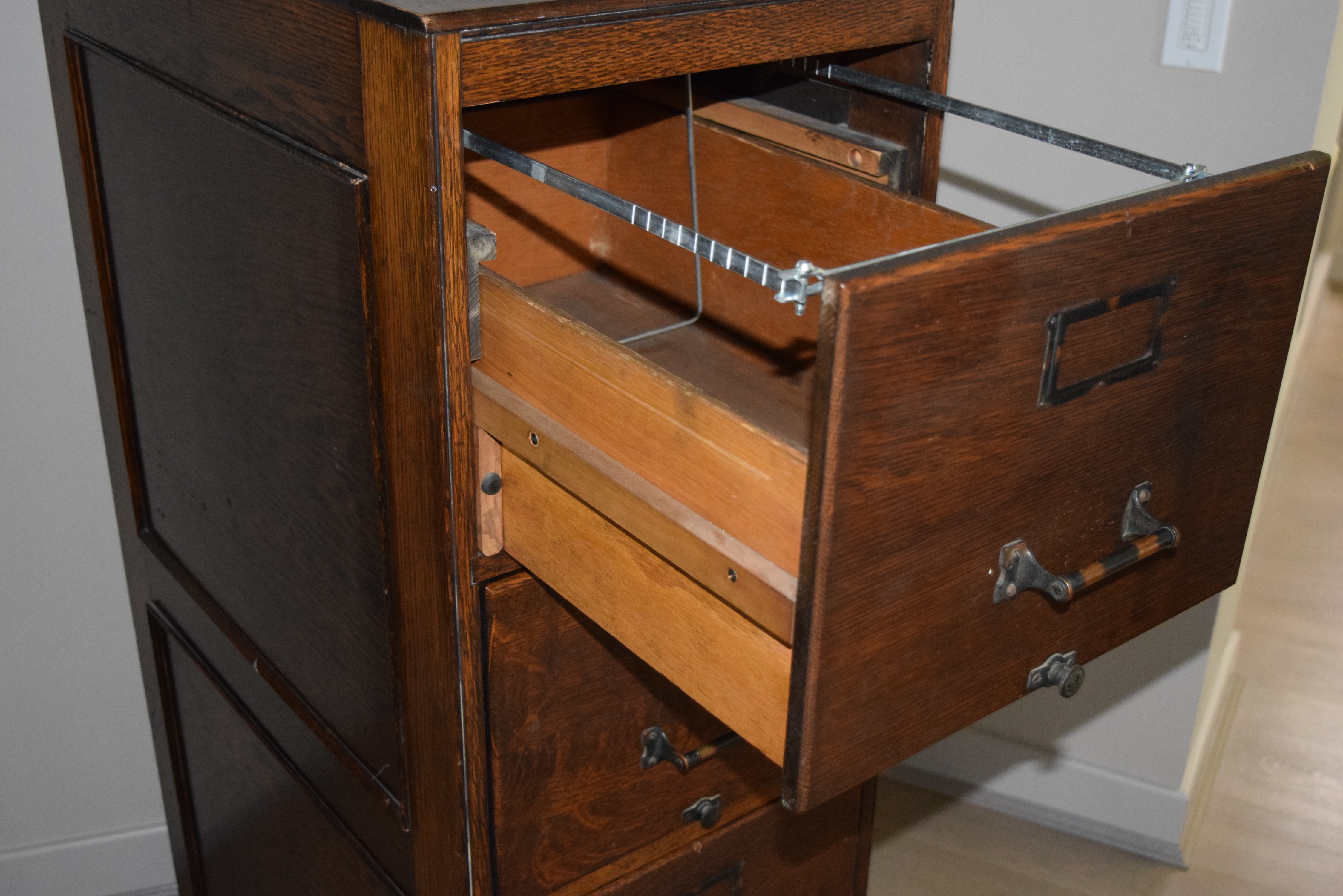 Antique Wabash Cabinet Co. Oak File Cabinet