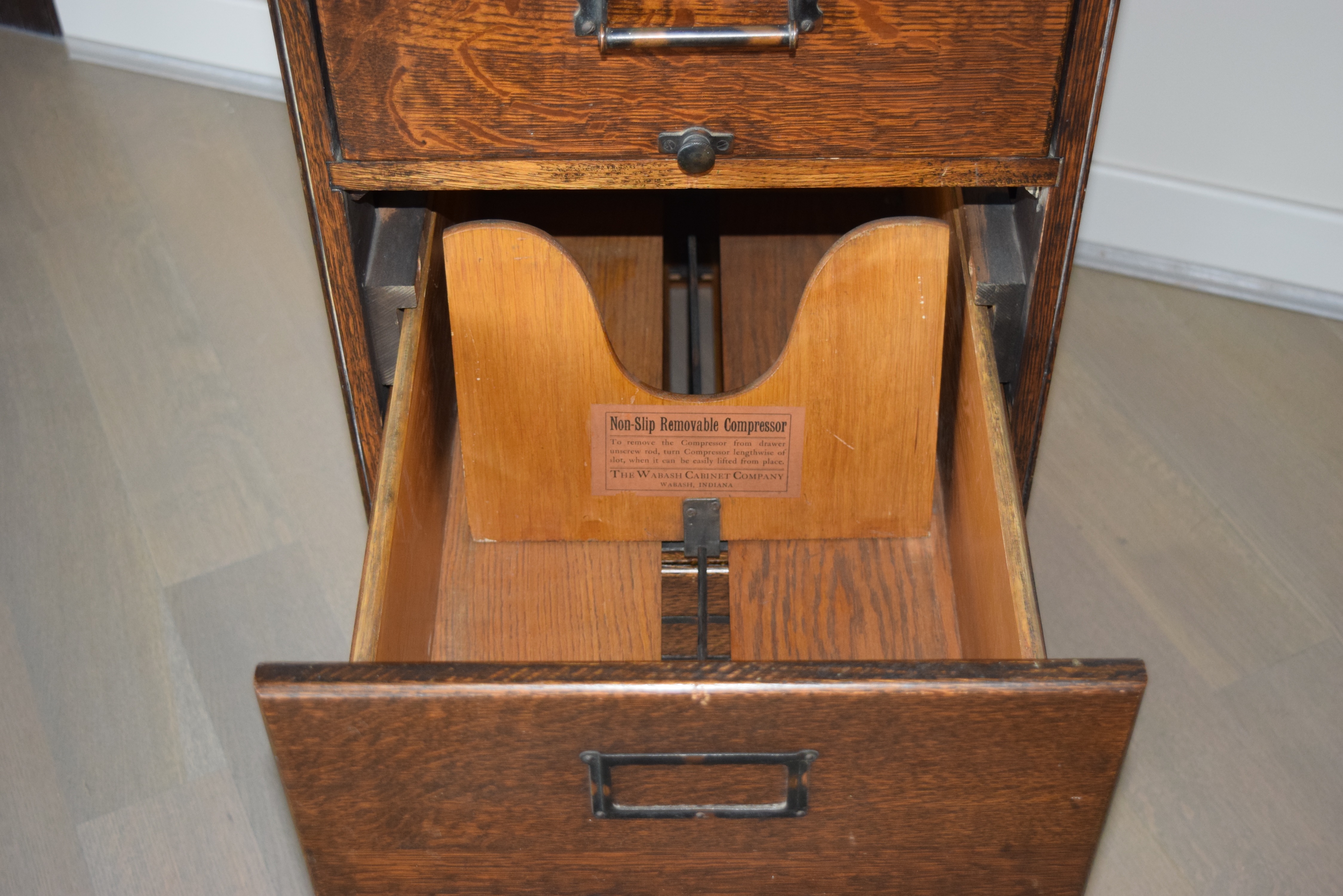 Antique Wabash Cabinet Co. Oak File Cabinet