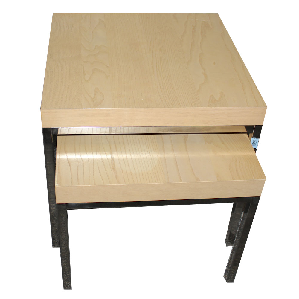 Pair of Laminated Nesting Tables