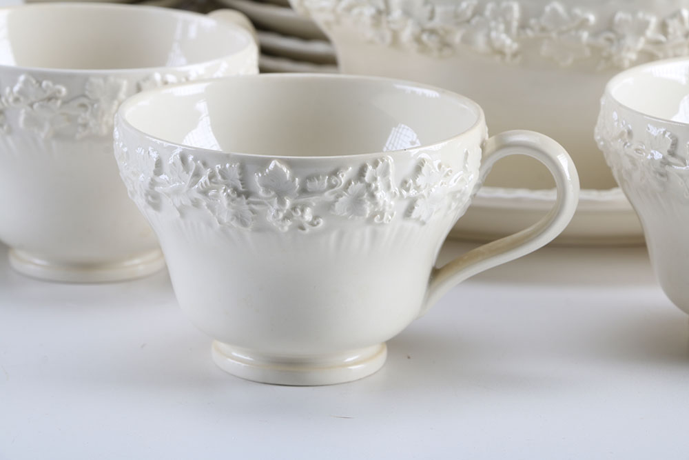 Wedgwood "Queens Ware" Dinner Service with Feather Edge Molding