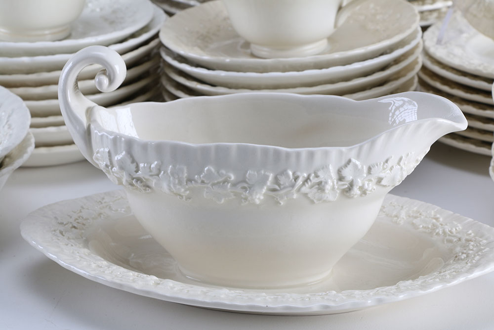 Wedgwood "Queens Ware" Dinner Service with Feather Edge Molding