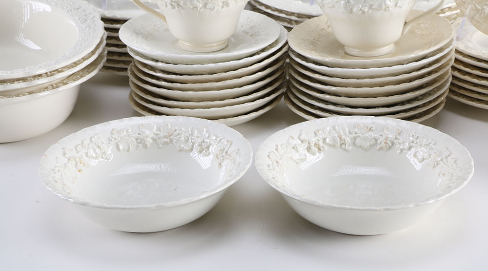 Wedgwood "Queens Ware" Dinner Service with Feather Edge Molding