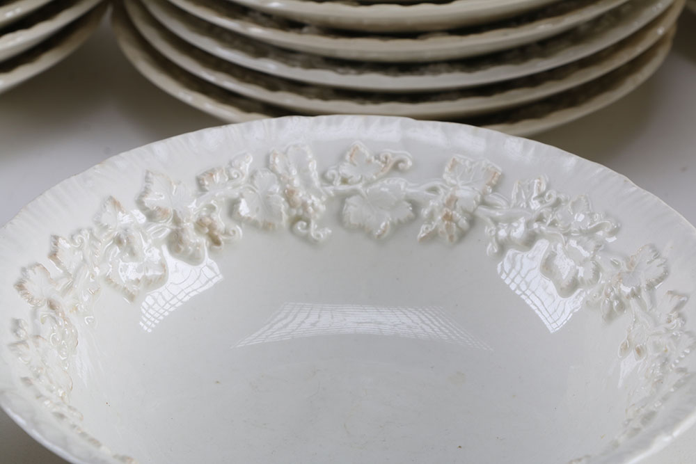 Wedgwood "Queens Ware" Dinner Service with Feather Edge Molding