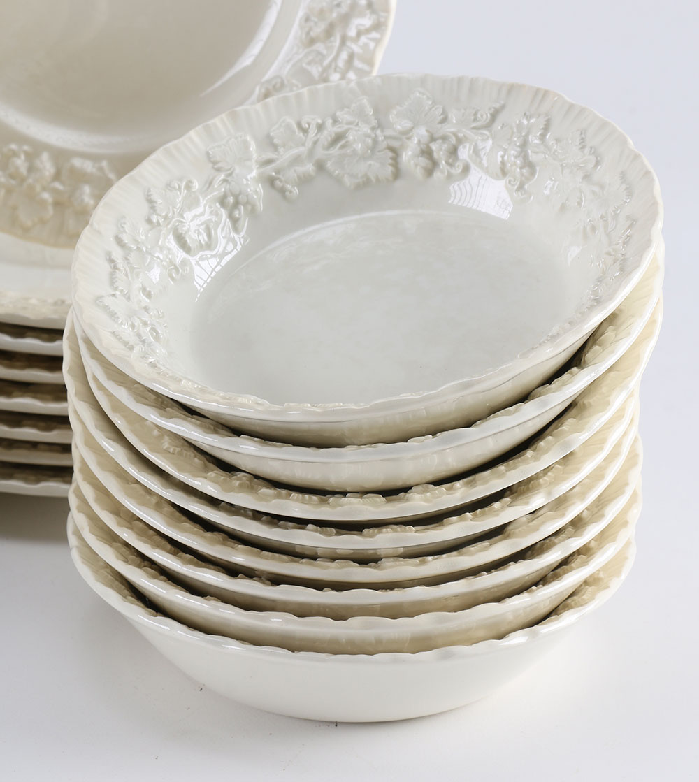 Wedgwood "Queens Ware" Dinner Service with Feather Edge Molding