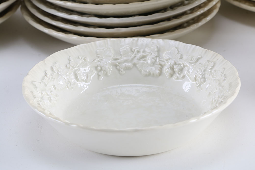 Wedgwood "Queens Ware" Dinner Service with Feather Edge Molding