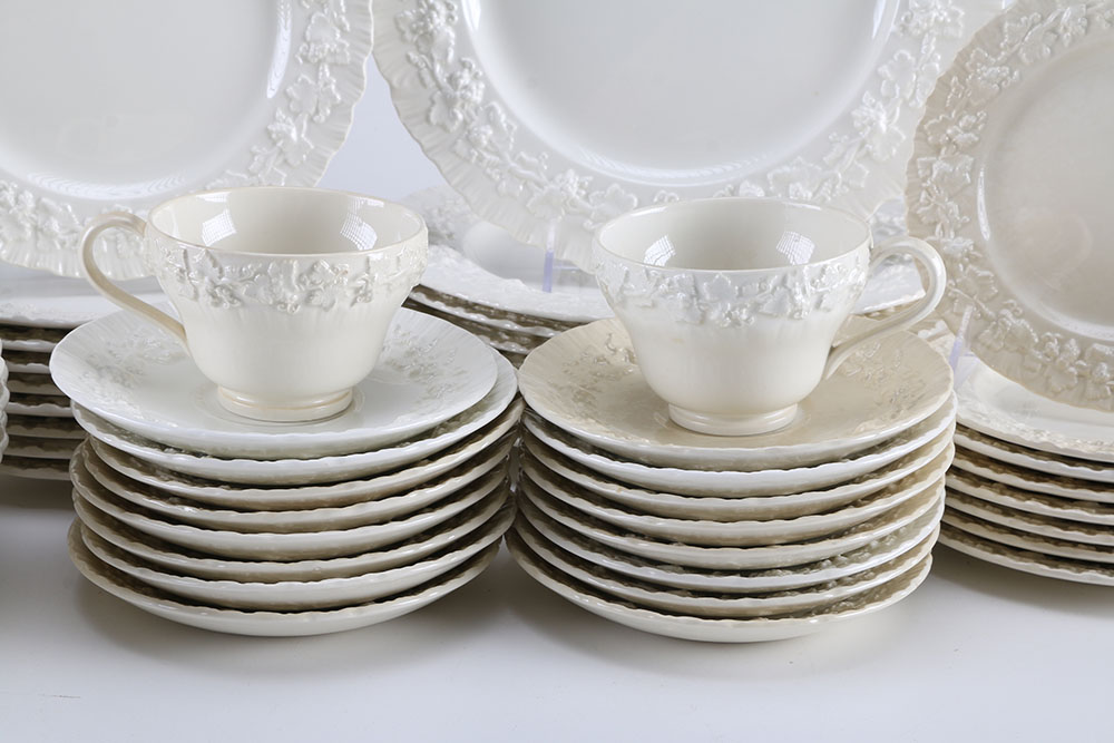 Wedgwood "Queens Ware" Dinner Service with Feather Edge Molding