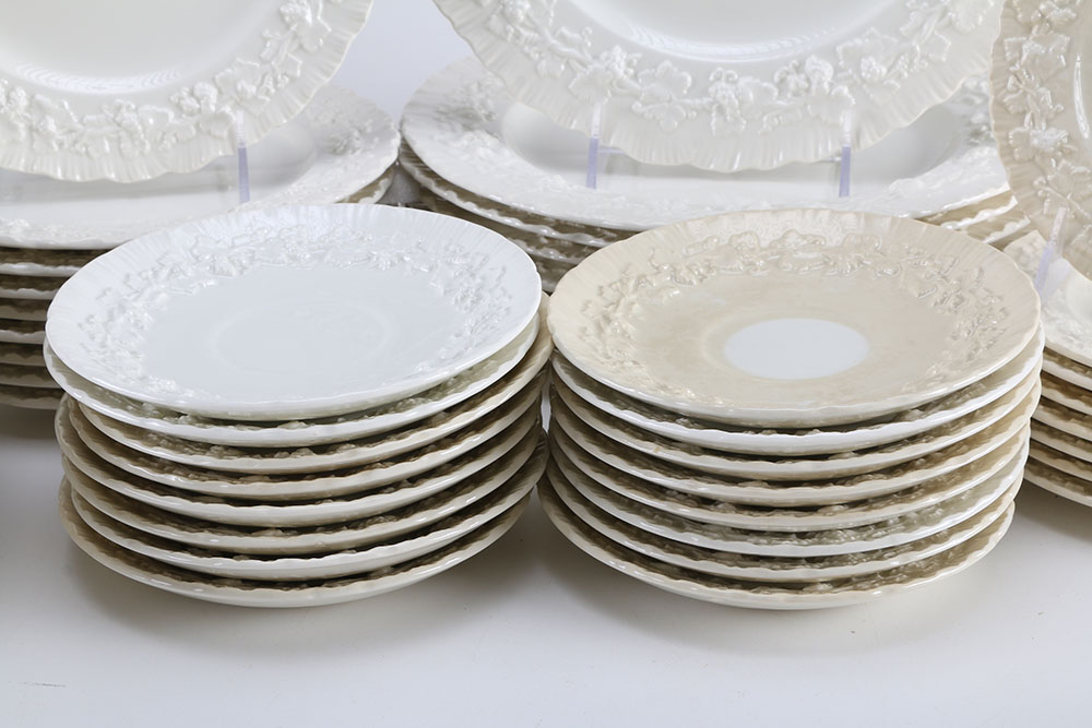 Wedgwood "Queens Ware" Dinner Service with Feather Edge Molding