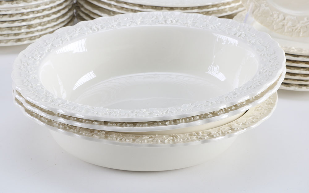 Wedgwood "Queens Ware" Dinner Service with Feather Edge Molding