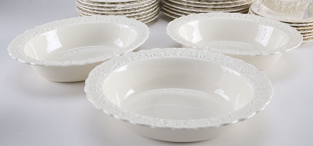 Wedgwood "Queens Ware" Dinner Service with Feather Edge Molding