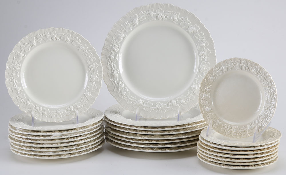 Wedgwood "Queens Ware" Dinner Service with Feather Edge Molding