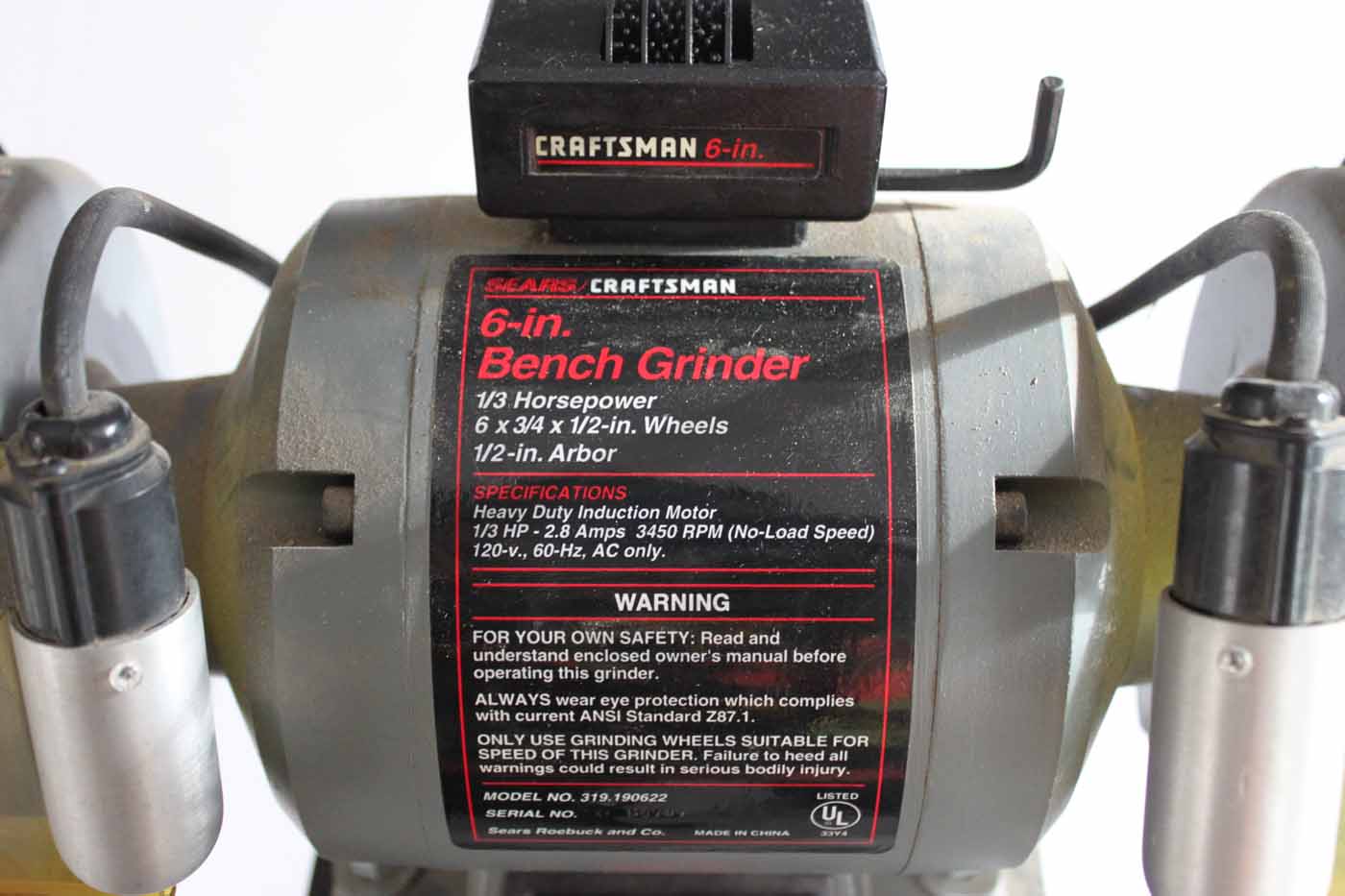 Craftsman Bench Grinder with Adjustable Stand