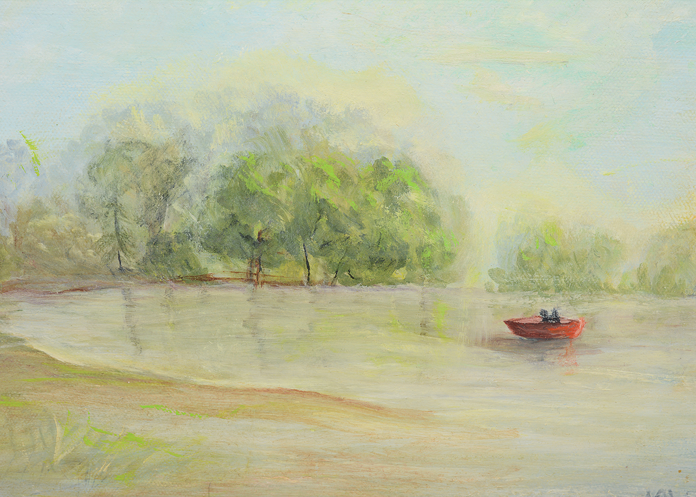 M.L. Wright Signed Original Oil on Canvas Landscape Painting