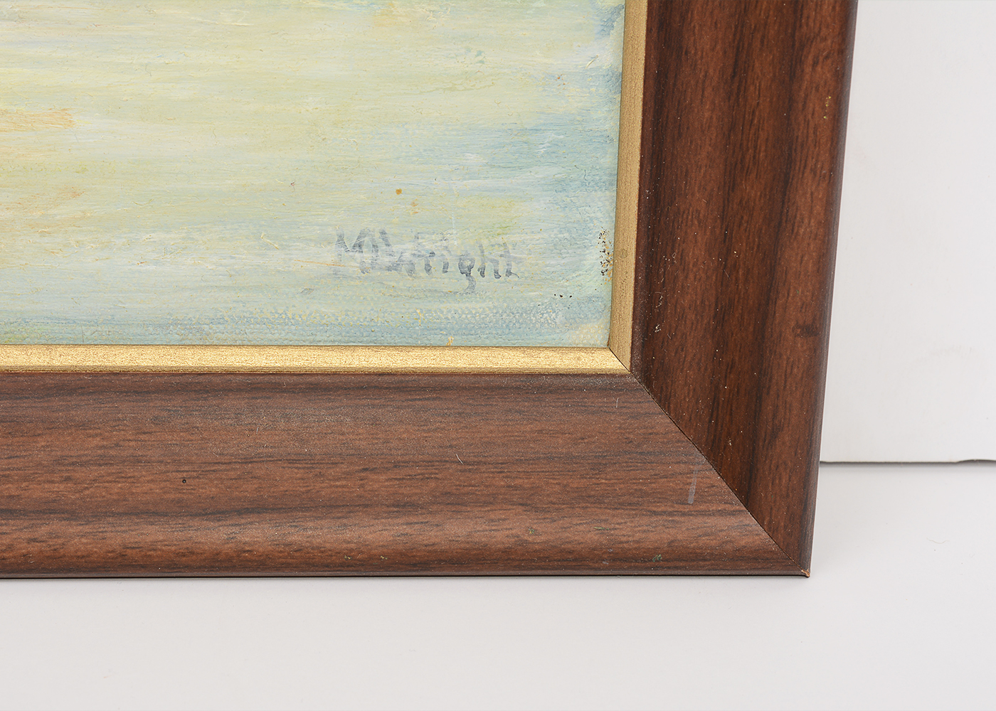 M.L. Wright Signed Original Oil on Canvas Landscape Painting