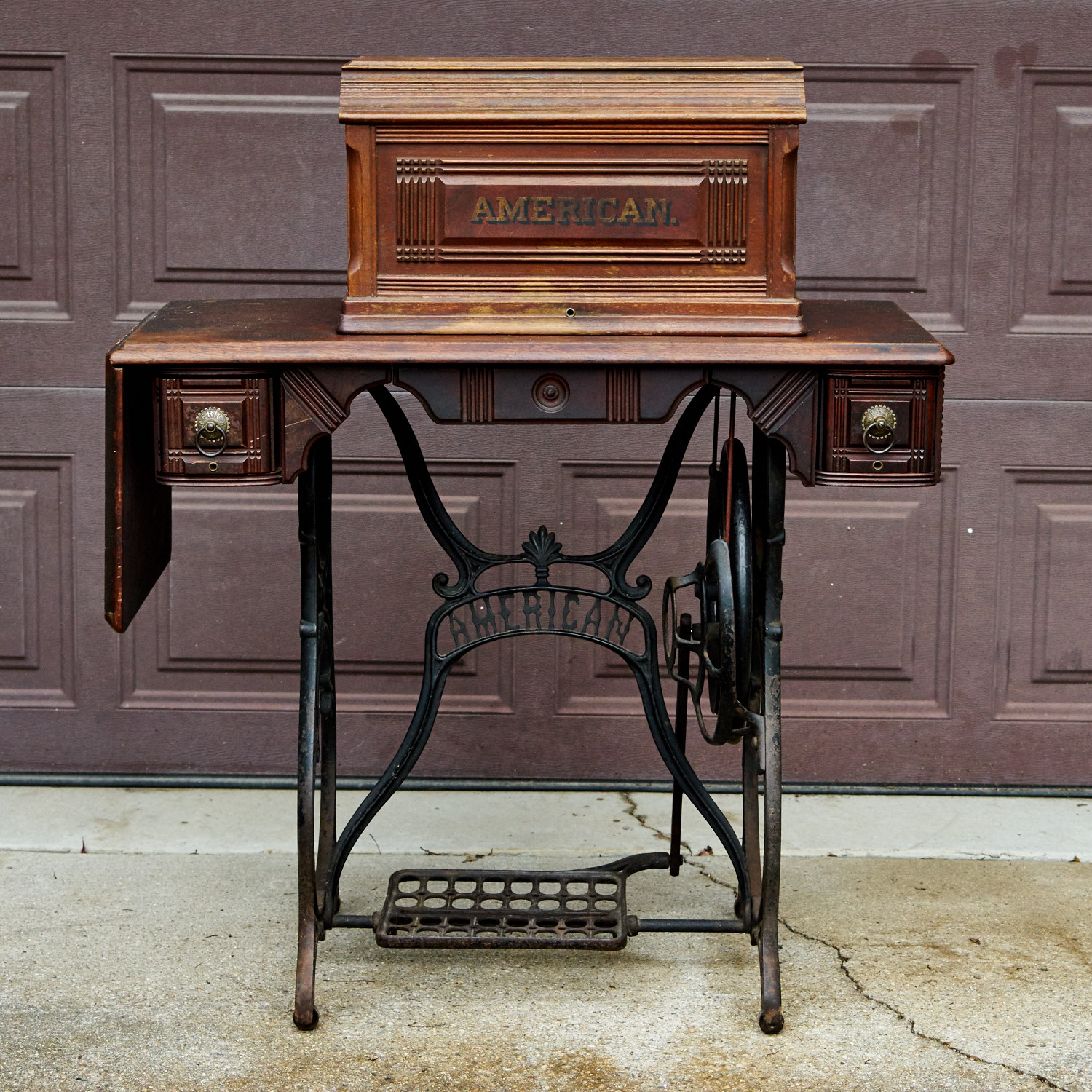 Antique "American" Sewing Machine and Table