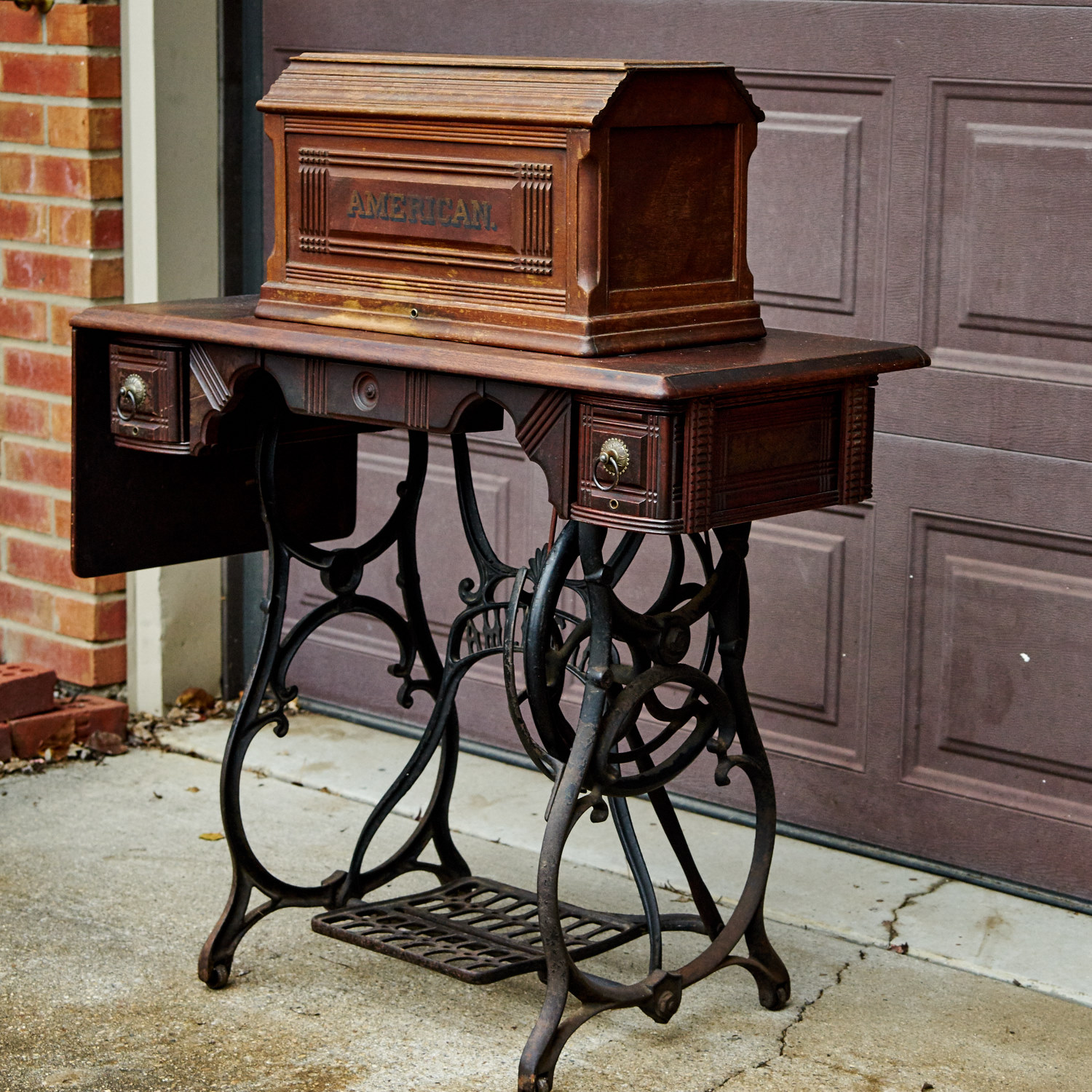 Antique "American" Sewing Machine and Table