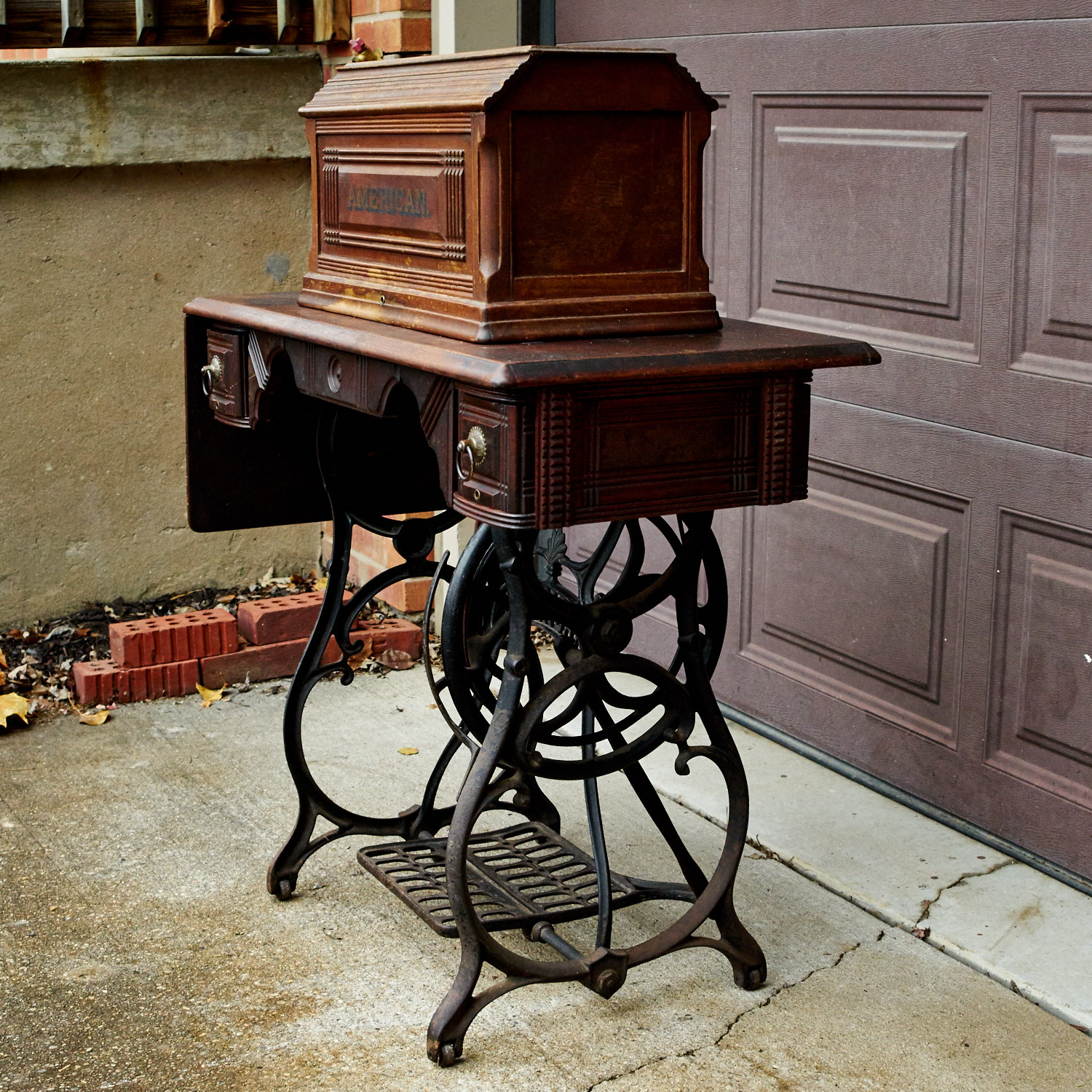 Antique "American" Sewing Machine and Table
