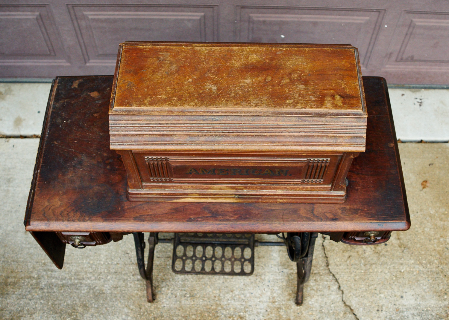 Antique "American" Sewing Machine and Table
