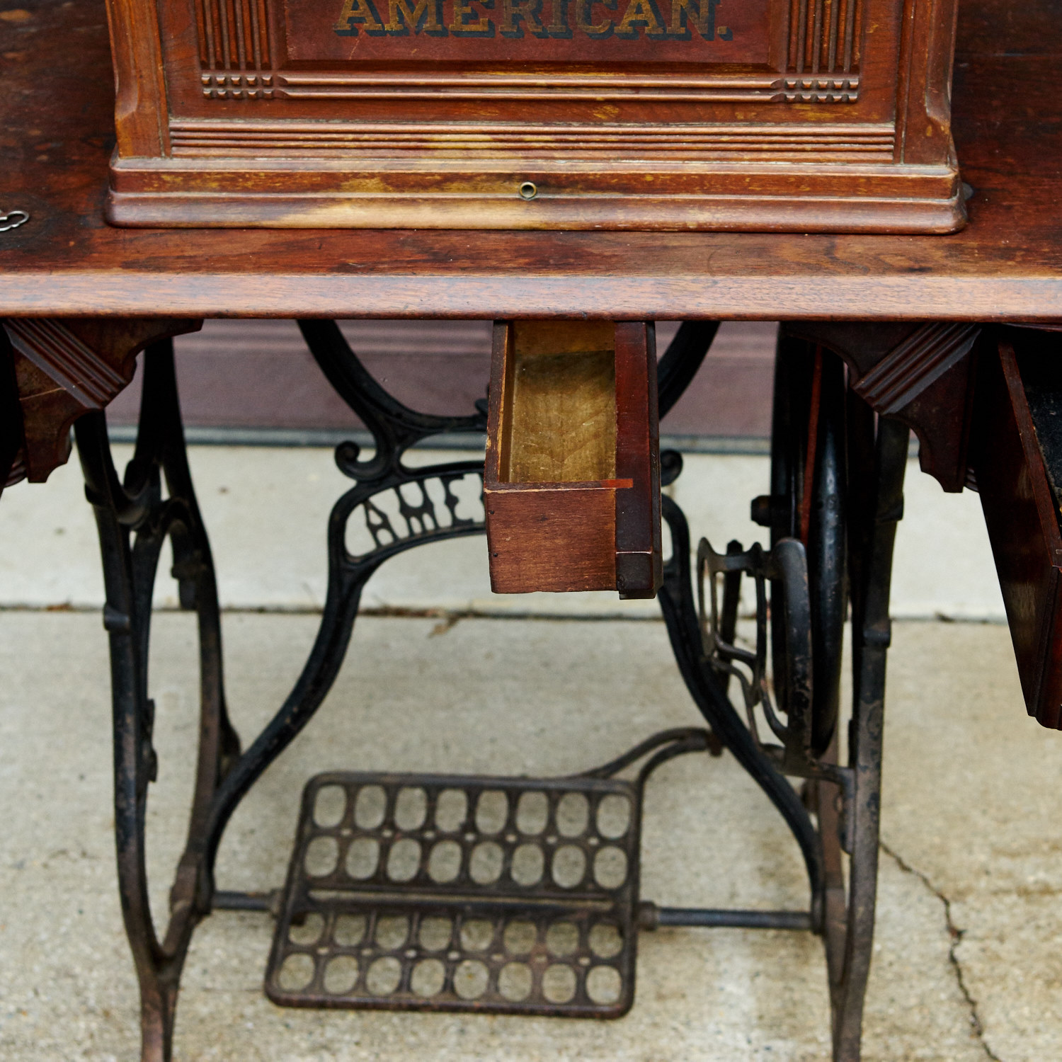 Antique "American" Sewing Machine and Table