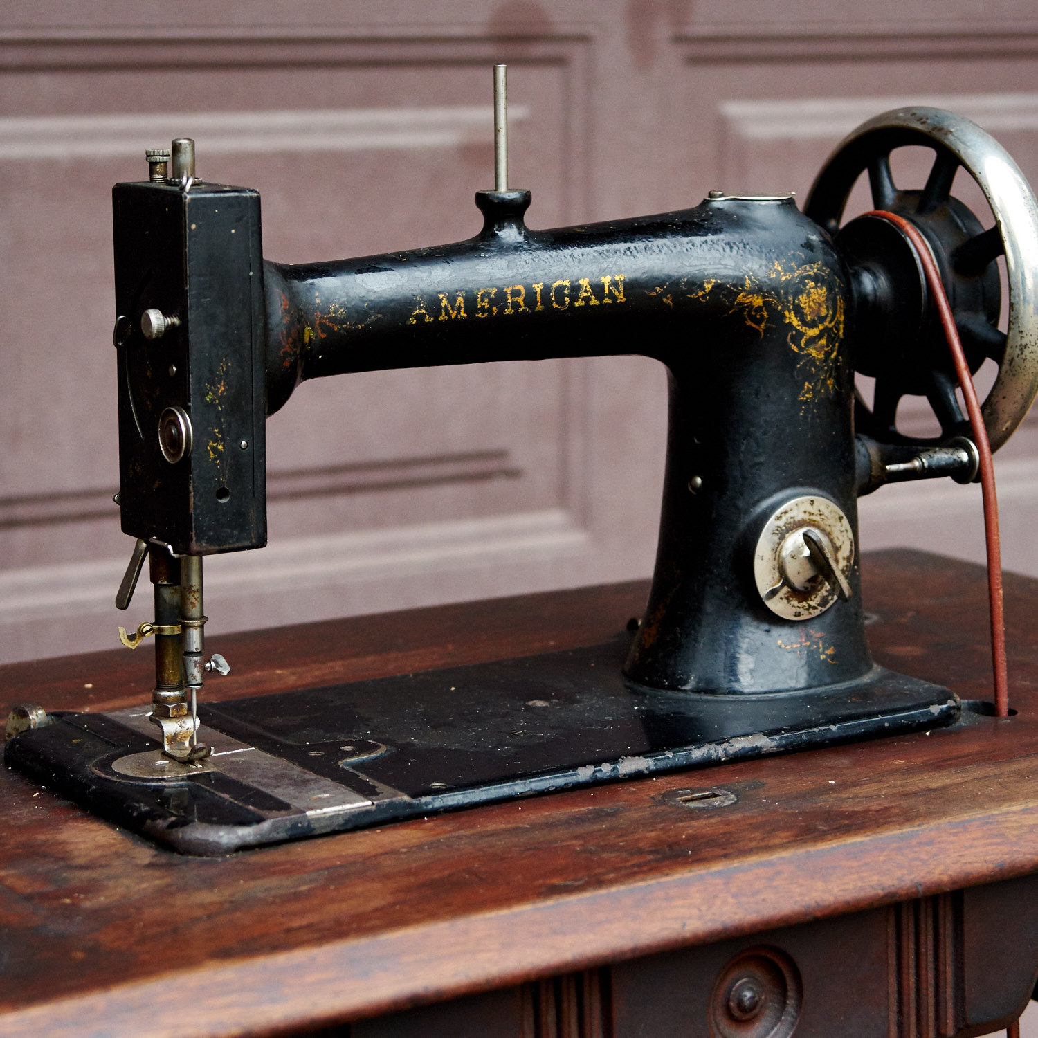 Antique "American" Sewing Machine and Table