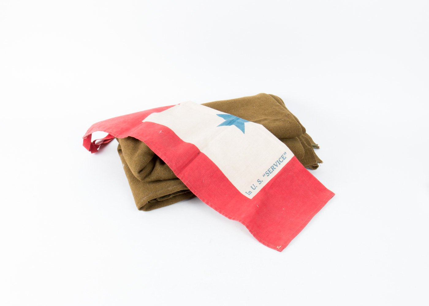 U.S Service Flag and Large Brown Blanket
