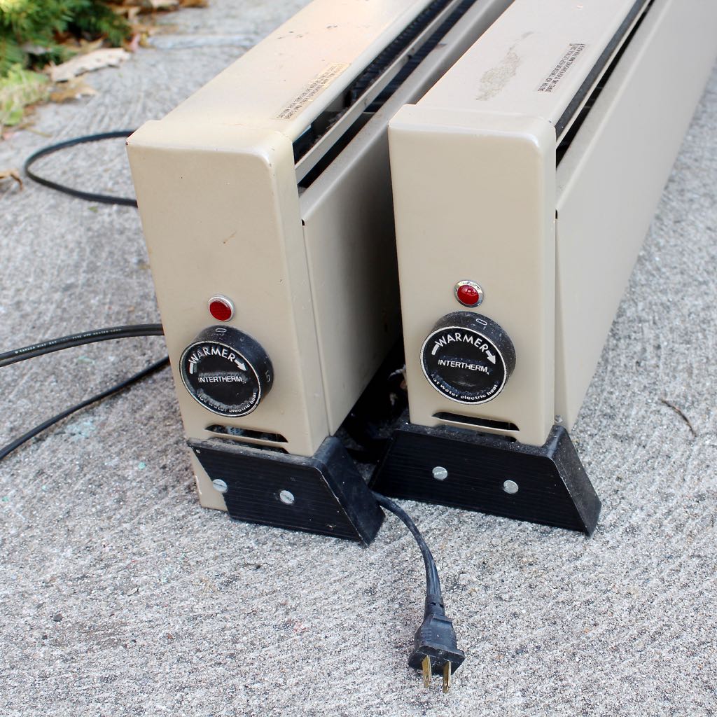Two Electric Circulating Hot Water Baseboard Heaters