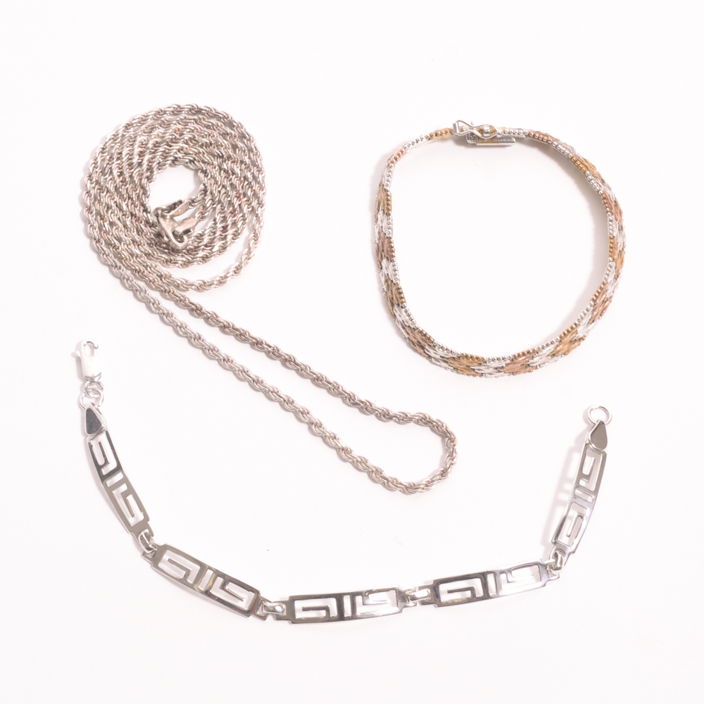 Sterling Silver Bracelets and Necklace