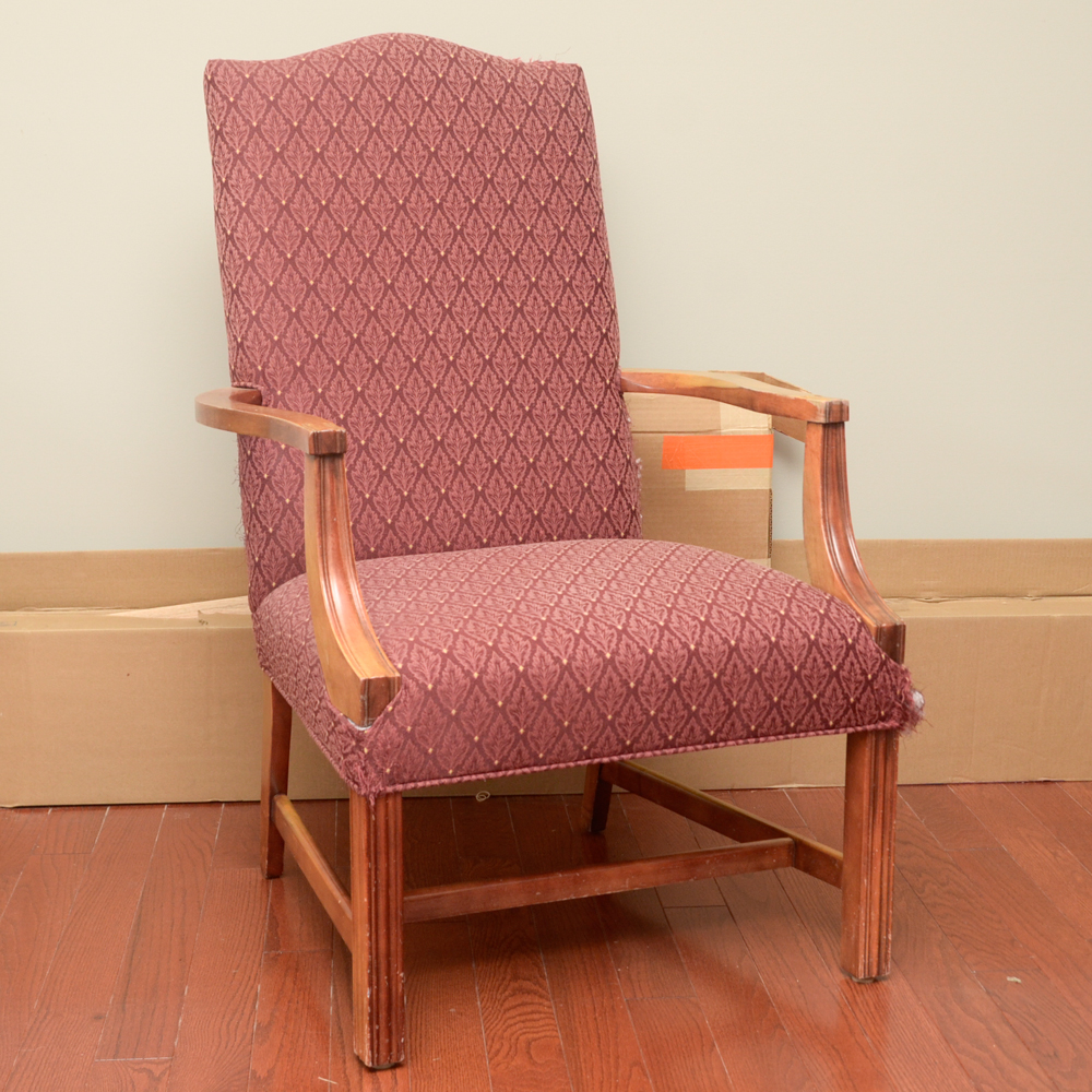 Upholstered Armchair with Wood Frame