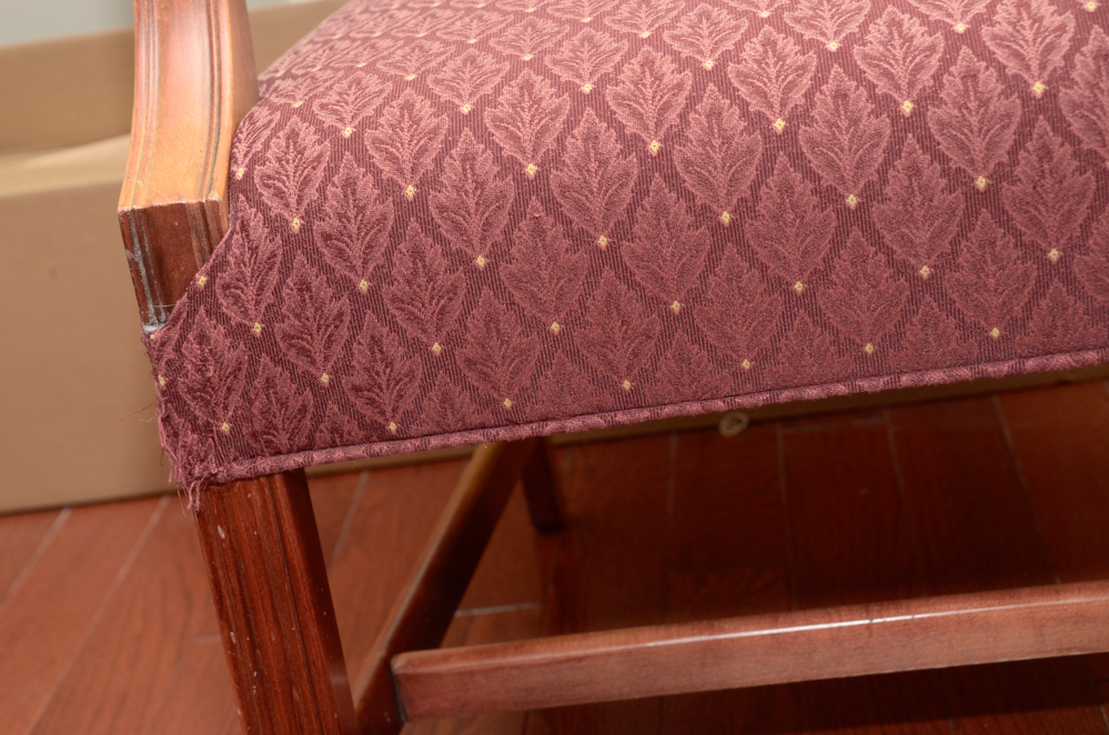 Upholstered Armchair with Wood Frame