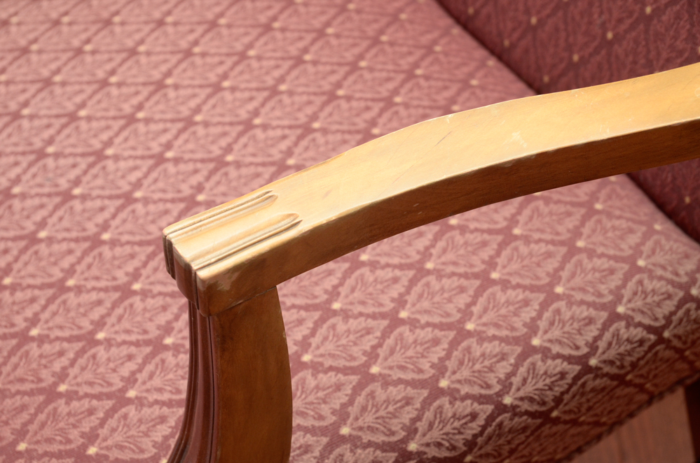 Upholstered Armchair with Wood Frame