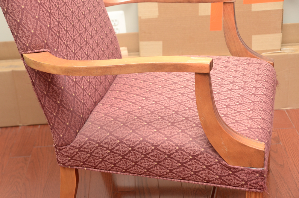 Upholstered Armchair with Wood Frame