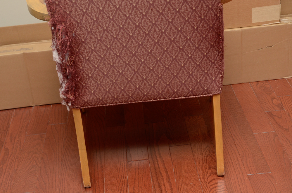 Upholstered Armchair with Wood Frame