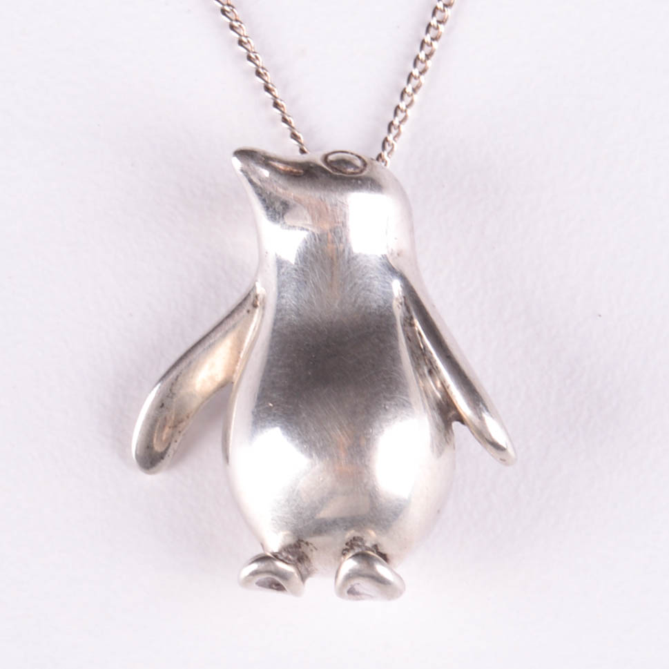 Tiffany & Co. Sterling Silver Penguin Pendant Necklace