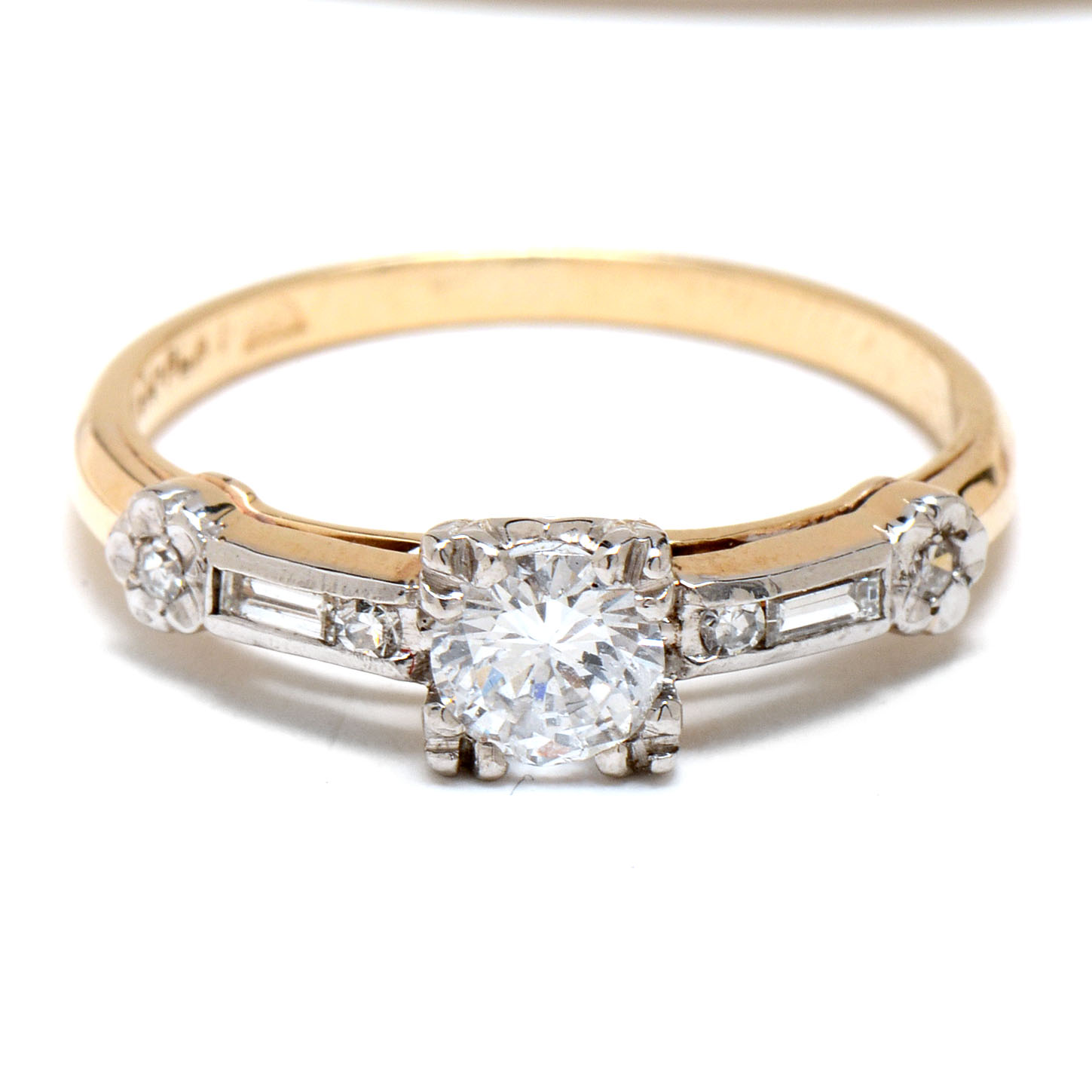 14K Yellow Gold Diamond Engagement Ring