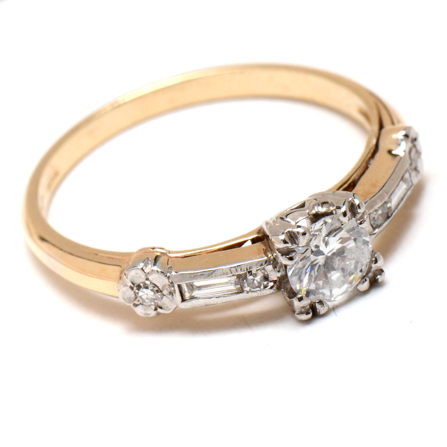 14K Yellow Gold Diamond Engagement Ring