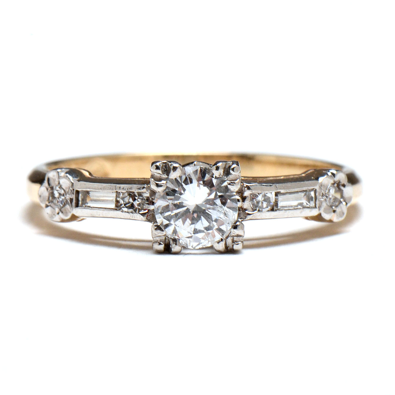 14K Yellow Gold Diamond Engagement Ring