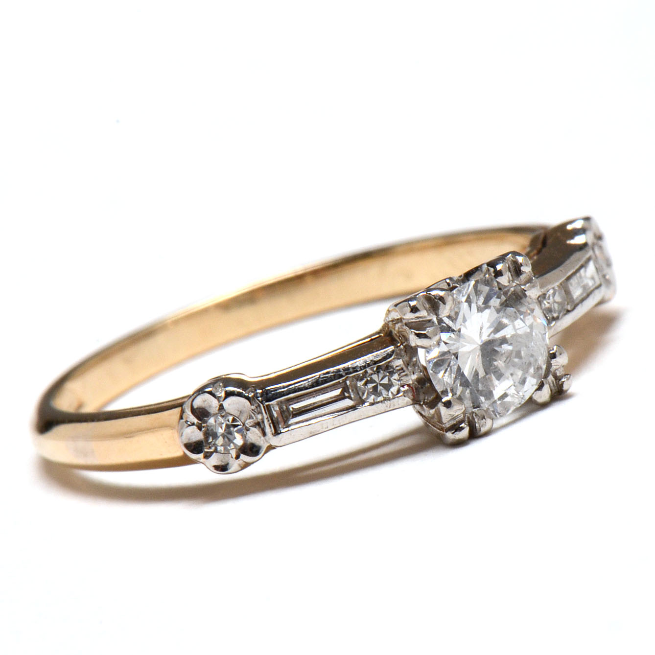 14K Yellow Gold Diamond Engagement Ring