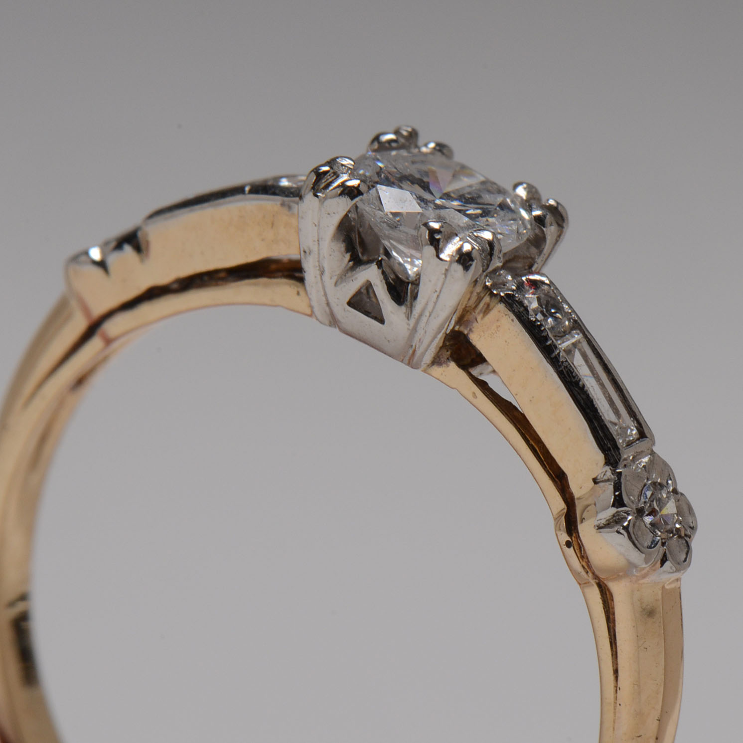 14K Yellow Gold Diamond Engagement Ring