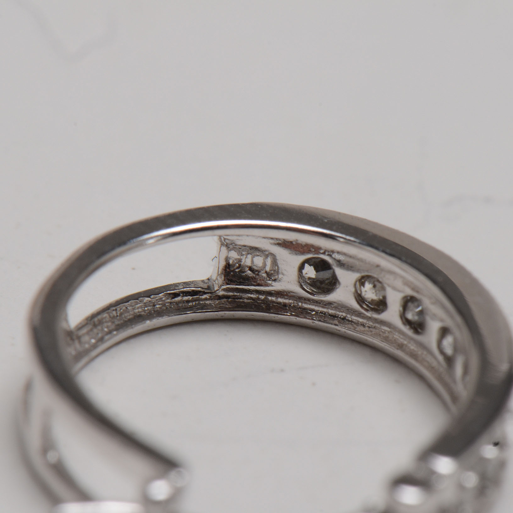 Pair of 10K White Gold Diamond Hoop Earrings