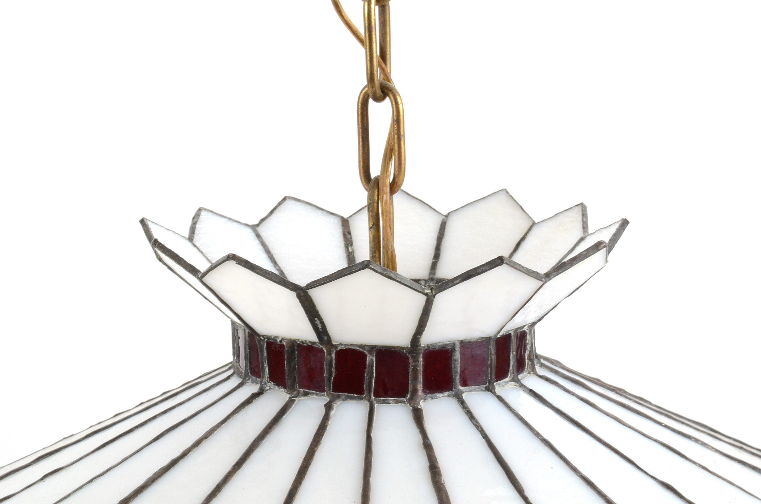 Vintage Coca Cola Stained Glass Pendant Light Fixture