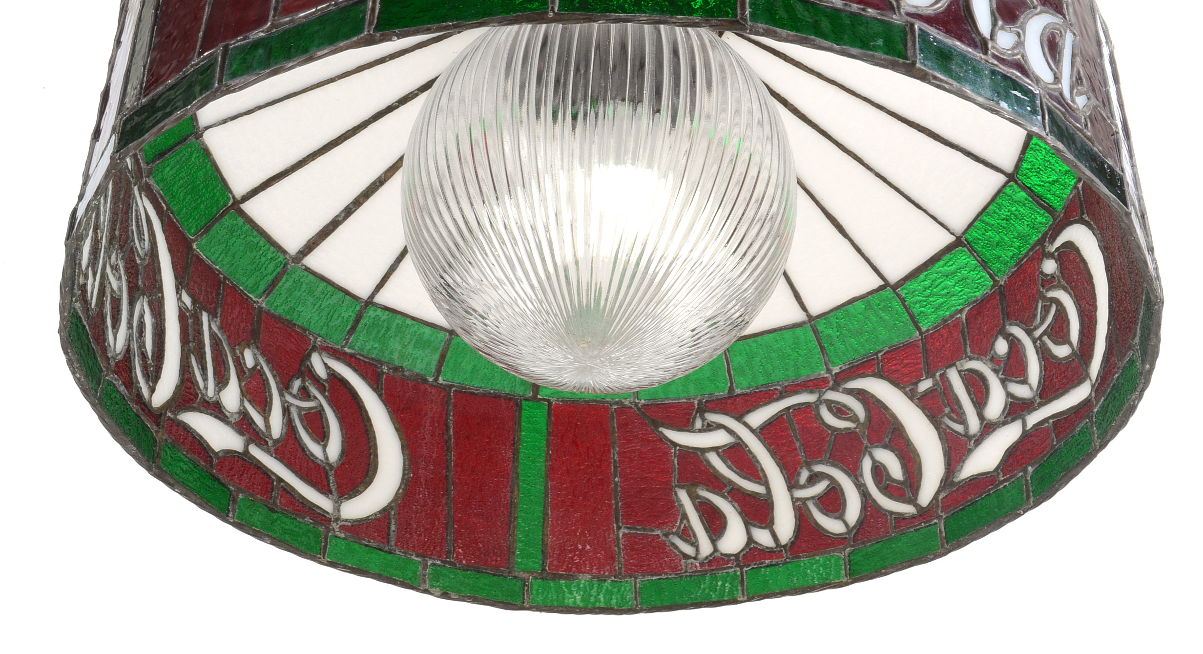 Vintage Coca Cola Stained Glass Pendant Light Fixture