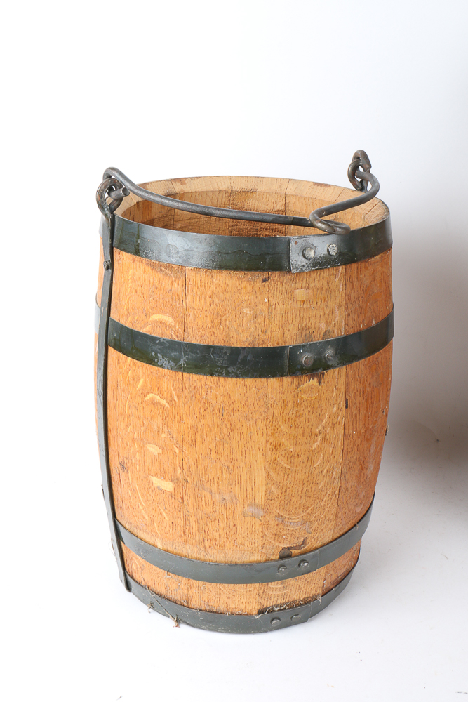 Vintage Wooden Churner and Pail