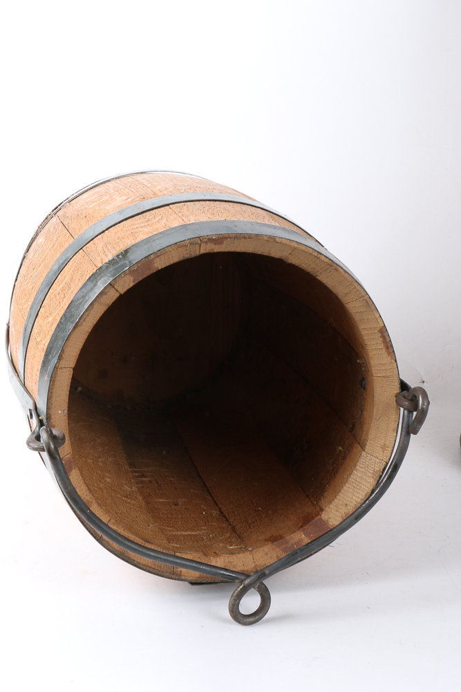 Vintage Wooden Churner and Pail
