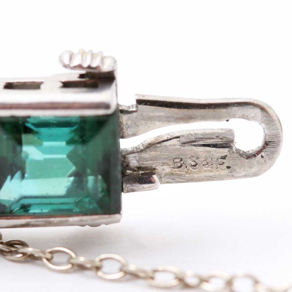 Black Starr & Frost Platinum Green Tourmaline Bracelet