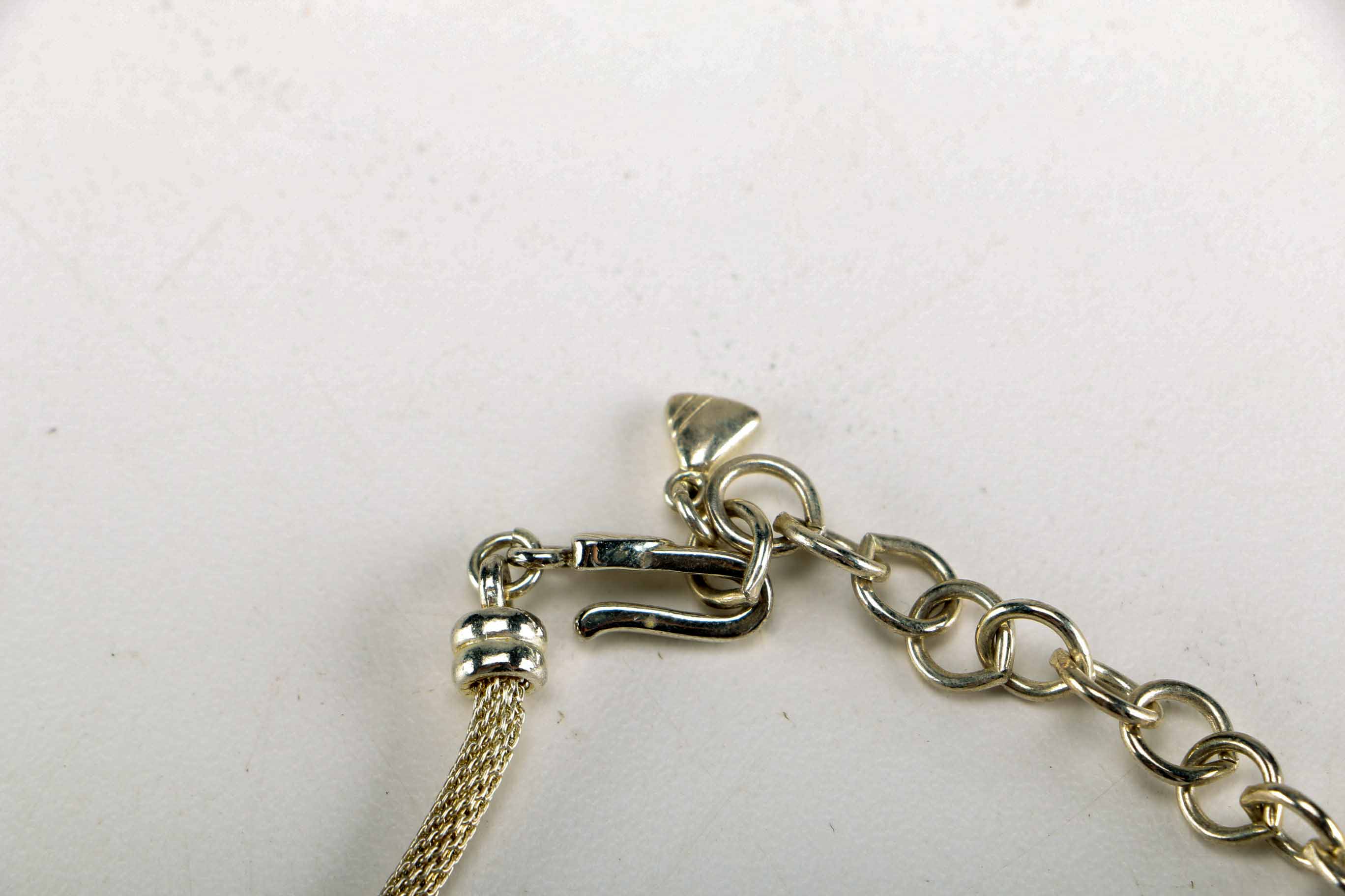 Costume Silver Tone with Wood Necklace