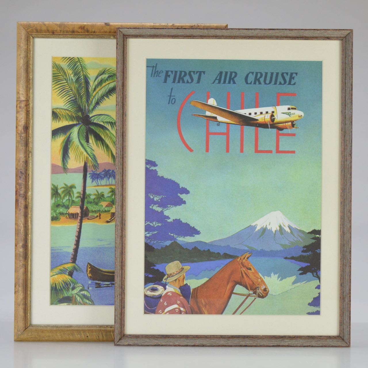 Framed Vintage Travel Advertisements