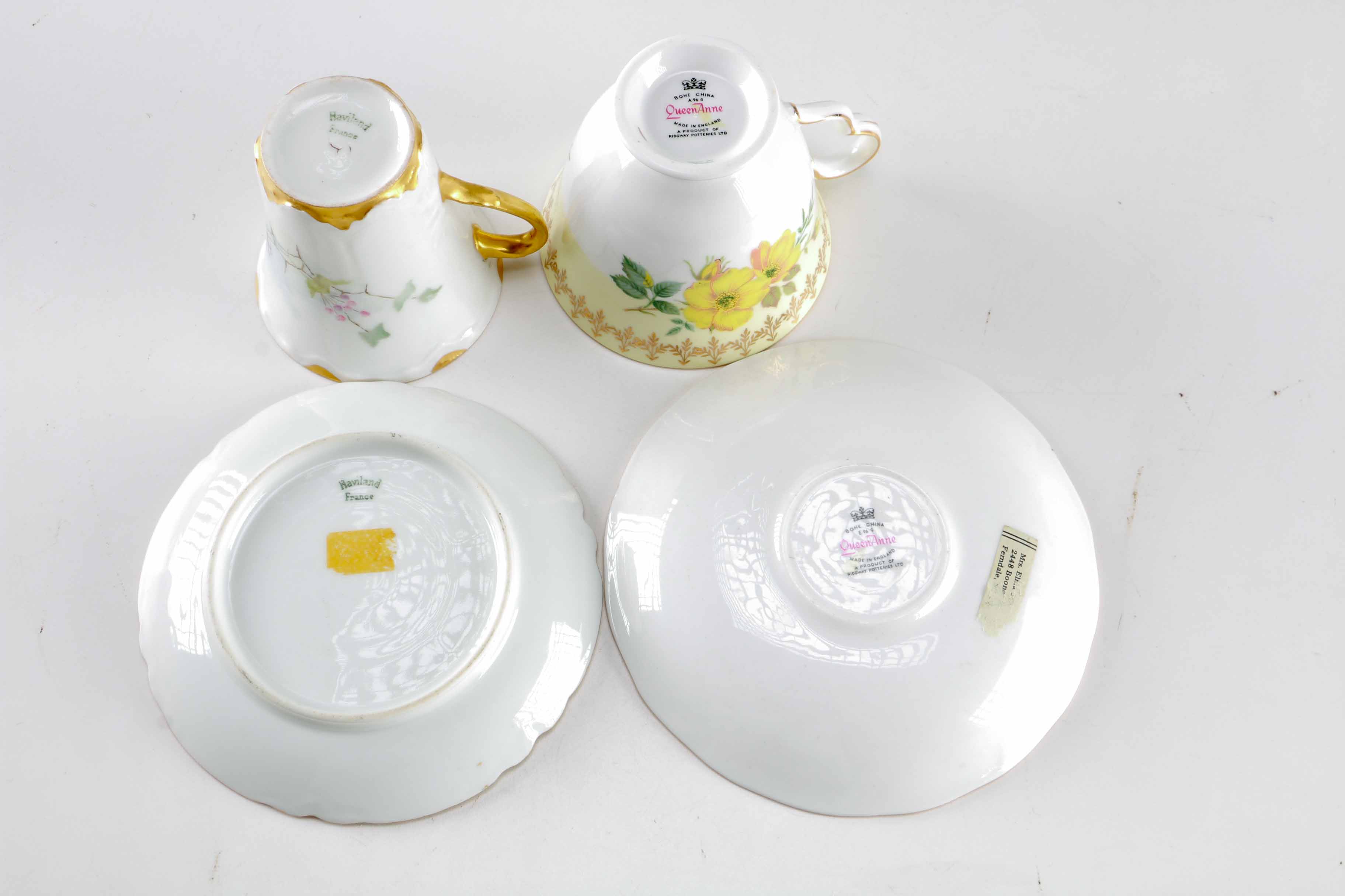 Collection of Five Cup and Saucer Sets