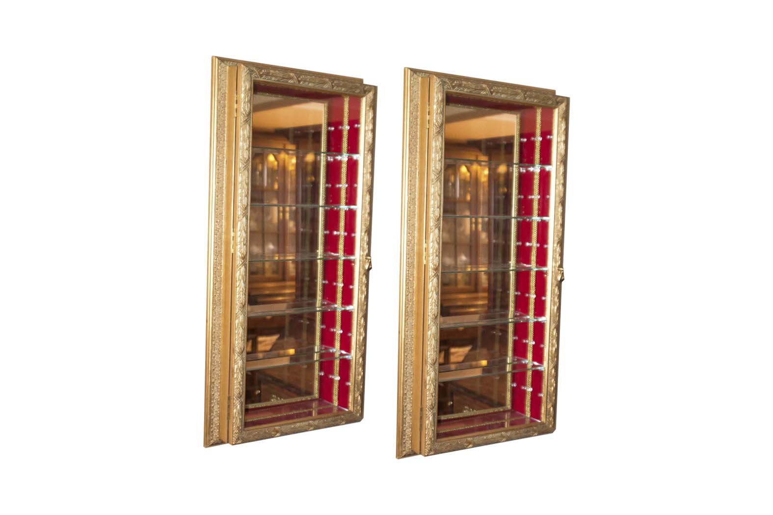 Pair of Hanging Curio Cabinets