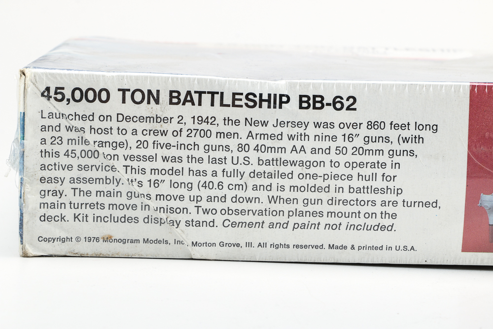 Vintage U.S.S. New Jersey Detailed Battleship Model