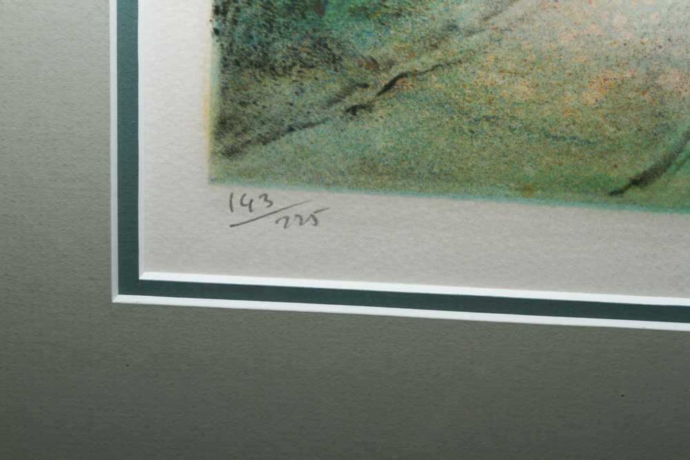 Signed Lithograph of a Rural Scene