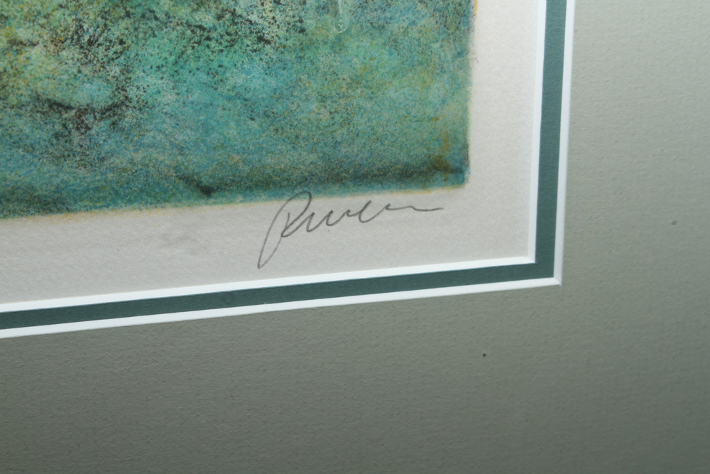 Signed Lithograph of a Rural Scene